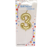 Gold Birthday Candle 3 (RA)