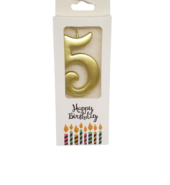 Gold Birthday Candle 5 (RA)